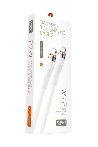 Powerway Lightning To Type-C Suport Fast & Turbo 27W Usb Data Kablosu SCL27
