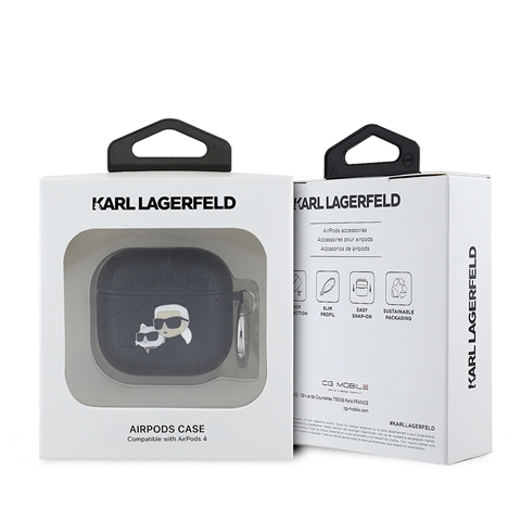 Apple Airpods 4 Karl Lagerfeld Orjinal Lisanslı Monogram Silikon Kapak