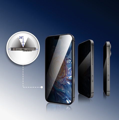 iPhone 17E Mohseven Safir Coating Privacy Hayalet Temperli Cam Ekran Koruyucu