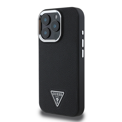iPhone 13 Pro Max Guess Orjinal Lisanslı Msafe Şarj Özellikli Grained Triangle Kapak