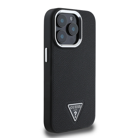 iPhone 13 Pro Max Guess Orjinal Lisanslı Msafe Şarj Özellikli Grained Triangle Kapak