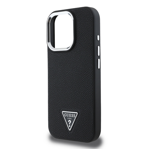 iPhone 13 Pro Max Guess Orjinal Lisanslı Msafe Şarj Özellikli Grained Triangle Kapak