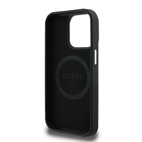 iPhone 13 Pro Max Guess Orjinal Lisanslı Msafe Şarj Özellikli Grained Triangle Kapak