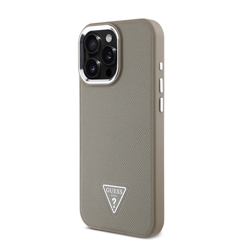 iPhone 13 Pro Max Guess Orjinal Lisanslı Msafe Şarj Özellikli Grained Triangle Kapak