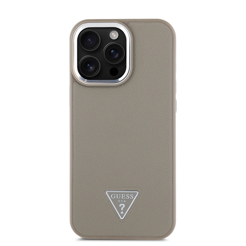 iPhone 13 Pro Max Guess Orjinal Lisanslı Msafe Şarj Özellikli Grained Triangle Kapak