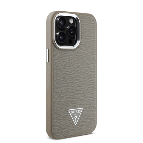 iPhone 13 Pro Max Guess Orjinal Lisanslı Msafe Şarj Özellikli Grained Triangle Kapak