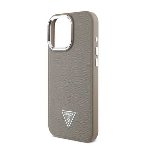 iPhone 13 Pro Max Guess Orjinal Lisanslı Msafe Şarj Özellikli Grained Triangle Kapak