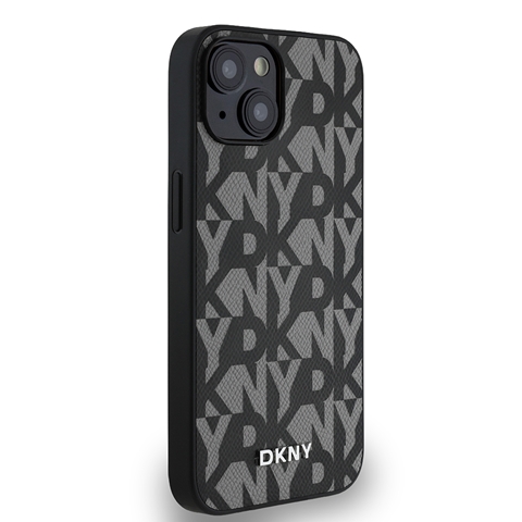iPhone 14 DKNY Orjinal Lisanslı M-safe Şarj Özellikli 3D Yazılı Grid Pattern Kapak