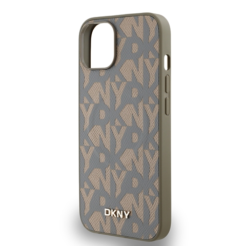 iPhone 14 DKNY Orjinal Lisanslı M-safe Şarj Özellikli 3D Yazılı Grid Pattern Kapak
