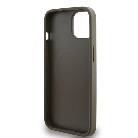 iPhone 14 DKNY Orjinal Lisanslı M-safe Şarj Özellikli 3D Yazılı Grid Pattern Kapak
