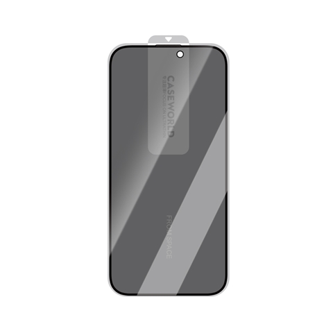 iPhone 15 Plus CaseWorld 0.25mm Privacy 3D Temperli Cam Ekran Koruyucu + Uygulama Aparatlı