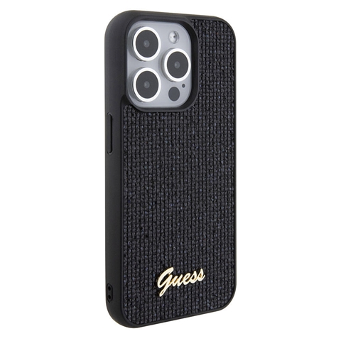 iPhone 15 Pro Guess Orj.Lisanslı Yazı Logolu Disco Script Metal Kapak