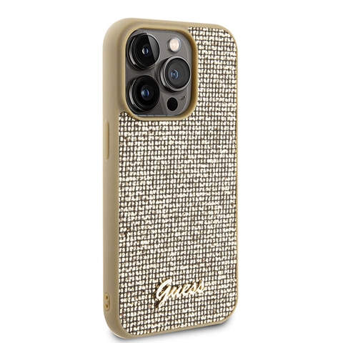 iPhone 15 Pro Guess Orj.Lisanslı Yazı Logolu Disco Script Metal Kapak