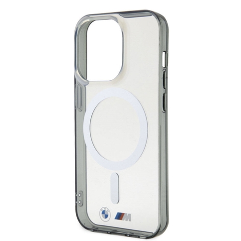 iPhone 15 Pro Max BMW Magsafe Şarj Özellikli Transparan Silver Ring Orj.Lis. Kapak