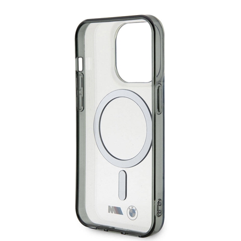 iPhone 15 Pro Max BMW Magsafe Şarj Özellikli Transparan Silver Ring Orj.Lis. Kapak