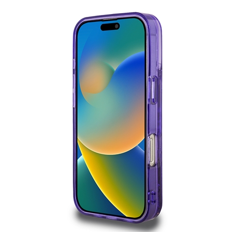 iPhone 16 Pro Max Guess Orjinal Lisanslı Transparan Sıvılı Simli Altın Çizgili Kapak