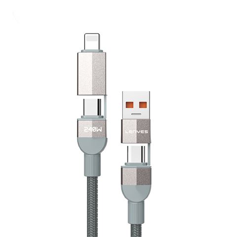Lenyes LC543 4in1 Hızlı Şarjlı USBA TypeC TypeC to Lightning Data ve Şarj Kablosu 240W 1M