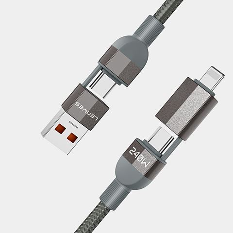 Lenyes LC543 4in1 Hızlı Şarjlı USBA TypeC TypeC to Lightning Data ve Şarj Kablosu 240W 1M