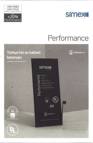 iPhone XS SBT-02 Simex Güçlendirilmiş Batarya 3100 mAh