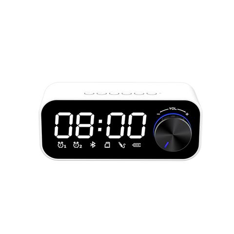 Recci RSK-W11 FM-TF Çift Alarmlı Dijital Saatli Wireless Bluetooth 5.0 Speaker 3W 1200mAh