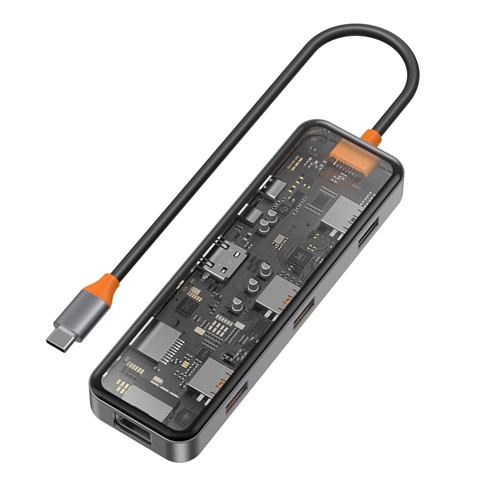 Wiwu CB008 Cyber 8 in 1 Type-C Hub 100W Şarj Destekli SD Kart-RJ45-Hdmi-Usb Çoğaltıcı