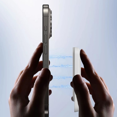 Wiwu Wi-P037 Qi Şarj Teknolojili LED Işık Göstergeli Magsafe Kablosuz Powerbank 5000mAh 15W